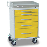 Detecto RC33669YEL Rescue Isolation Medical Cart-5 Yellow Drawers