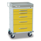 Detecto RC33669YEL Rescue Isolation Medical Cart-5 Yellow Drawers