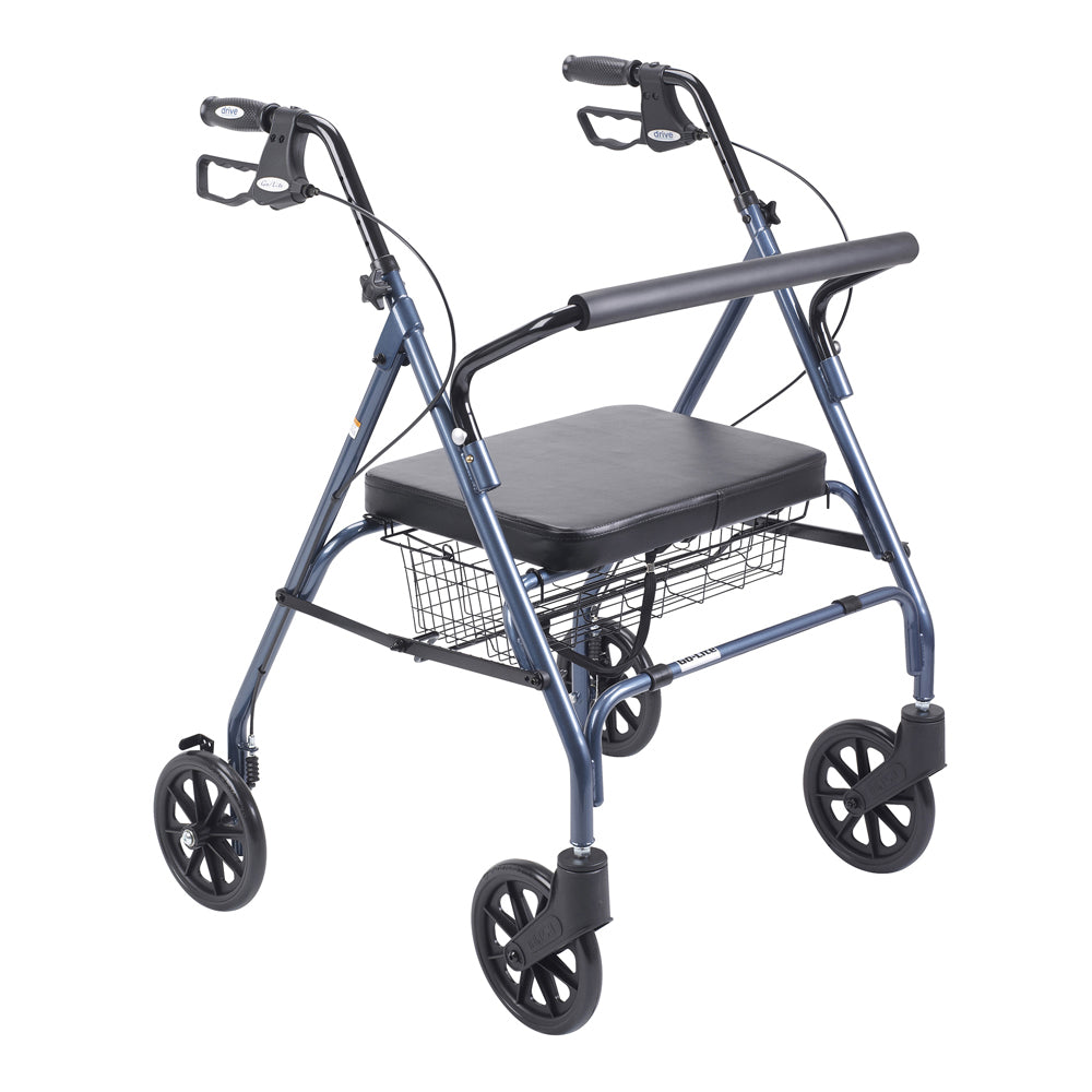 Drive Heavy Duty Bariatric Walker Rollator with Large Padded Seat ...