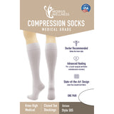 Mobius Wellness 18 mmHg Knee High Anti-Embolism Hosiery-White-Medium