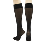 Mobius Wellness 8-15 mmHg Ladies Sheer Knee High Stockings-Black-Medium