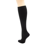 Mobius Wellness 20-30 mmHg Microfiber Knee High Soft Top Stockings-Black-Large