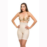 Isavela BE10 Closed Buttocks Enhancer Girdle Mid Thigh-2XL-Beige