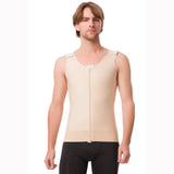 Isavela MG03 Vest w/ Front Zipper and 3" Waist Elastic Band-2XL-Beige