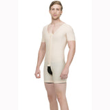 Isavela MG07 Body Suit w/ Above Elbow Sleeves & Front Zipper-Lge-Beige