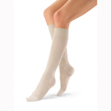 Jobst 120218 Sosoft Ribbed Knee Closed Toe Brocade-15-20 mmHg-Sand-Med