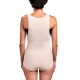 Marena FBA Stage 2 Panty-Length Girdle w/ Padded Zipper & Suspenders-2XL-Beige