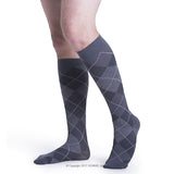 SIGVARIS 183C Mens Microfiber Shades Calf High-Size A-Graphite Argyle