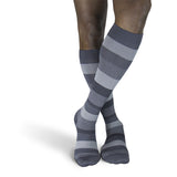 SIGVARIS 183C Mens Microfiber Shades Calf High-Size B-Graphite Stripe