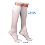 SIGVARIS 233CM Mens Cotton Calf High Socks-30-40 mmHg-Large Long-White