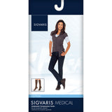 SIGVARIS 233CW Womens Cotton Calf High Socks-Large Short-Navy