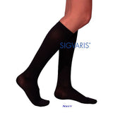 SIGVARIS 233CW Womens Cotton Calf High Socks-Large Short-Navy