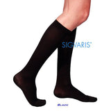 SIGVARIS 233CWG Womens Cotton Calf High w/ Grip Top-Large Short-Black