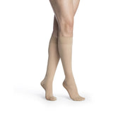 SIGVARIS 752C Womens Midsheer Calf High Socks-Large Long-Natural Beige