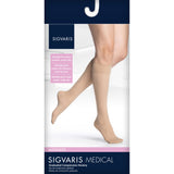 SIGVARIS 752C Womens Midsheer Calf High Socks-Large Long-Black