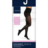 SIGVARIS 752P Womens Midsheer Pantyhose-20-30 mmHg-Large Short-Black