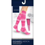 SIGVARIS 832CW Womens Microfiber Shades Calf High-Lge Long-Pink Stripe