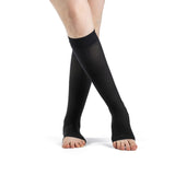 SIGVARIS 971CO Access Open Toe Calf High Socks-Large Long-Black