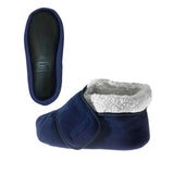 Silverts SV10160 Deep and Wide Diabetic Bootie Slipper Women/Men-Navy-Large