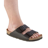 Silverts SV10290 Womens Slip-On Shock-Absorbing Adjustable Sandal Shoes-Black-6