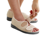 Silverts SV10370 Womens Indoor Outdoor Sandal Shoes-Natural-6