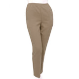 Silverts SV13090 Womens Pull On Pants-Elastic Waist Polyester Pants-Taupe-12