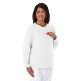 Silverts SV13280 Womens Lightweight Knit Cardigan-White-Small