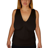 Silverts SV18910 Comfy Wire-Free Bra Camisole Vest-Breast Nest-Black-Extra Large