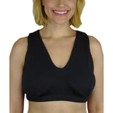 Silverts SV18920 Underwire-Free Soft Lounge & Sleep Bra-Breast Nest-Black-2XL