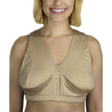 Silverts SV18930 Soft Comfy Wire-Free Bra-Breast Nest-Creamy-3XL