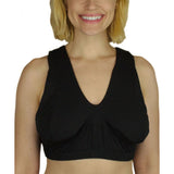 Silverts SV18930 Soft Comfy Wire-Free Bra-Breast Nest-Black-2XL