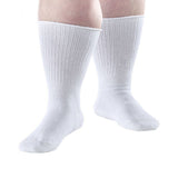 Silverts SV19170 2 Pack-Extra Wide Edema Diabetic Socks for Men & Women-White-XL