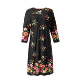 Silverts SV21020 Floral Charm Open-Back Wheelchair Dress For Women-Black-Medium