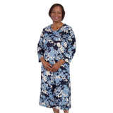 Silverts SV21040 Attractive Adaptive Wheelchair Dress-Blue Floral-Medium