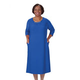 Silverts SV21120 Womens Beautiful Open-Back Dress-Royal-Large