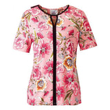 Silverts SV22020 Attractive Open-Back Spring Print Adaptive Top-Pink Flower-LGE