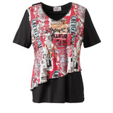 Silverts SV22030 Chiffon Overlay Open-Back Top for Women-Multi Mix-Medium
