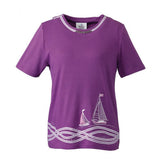 Silverts SV22080 Nautical Open Back Adaptive Top-Purple-Large