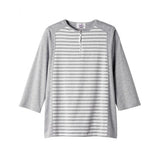 Silverts SV22540 Womens Adaptive Open Back Top with Zippered Neck-Gray/White-Med
