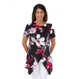 Silverts SV22600 Womens Beautiful Slimming Open Back Top-Fuschia/Black-XL