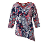 Silverts SV22610 Womens Stylish Slenderizing Open Back Top-Navy/red-Extra Large