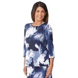 Silverts SV22630 Gorgeous Patterned Adaptive Open Back Top-Indigo Cloud-XL