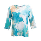 Silverts SV22630 Gorgeous Patterned Adaptive Open Back Top-Turquoise Cloud-Med