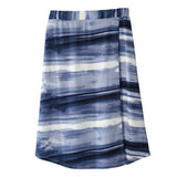 Silverts SV22640 Gorgeous Adjustable Wrap Skirt-Blue Stripe-Medium