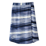 Silverts SV22640 Gorgeous Adjustable Wrap Skirt-Blue Stripe-Small