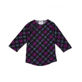 Silverts SV22910 Womens Soft Sweater Knit Adaptive Top-Purple Plaid-Large