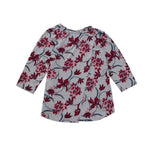 Silverts SV22910 Womens Soft Sweater Knit Adaptive Top-Gray/Red Floral-Medium