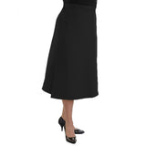 Silverts SV23010 Womens Wrap Skirt-Black-Medium
