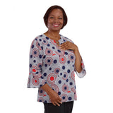 Silverts SV23150 Ring-Keyhole Neck Adaptive Top For Women-Multi Circle-Small