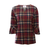 Silverts SV23150 Ring-Keyhole Neck Adaptive Top For Women-Red Plaid-Medium